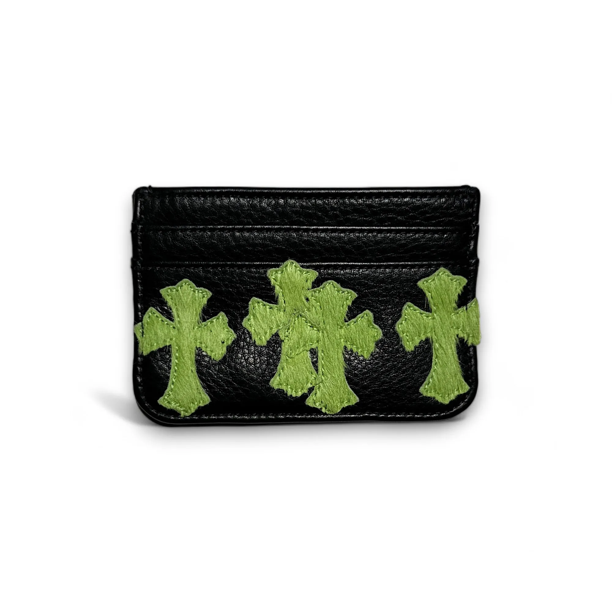 1/1 Green Pony Hair Cross Patch Card Holder