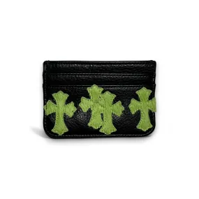 1/1 Green Pony Hair Cross Patch Card Holder