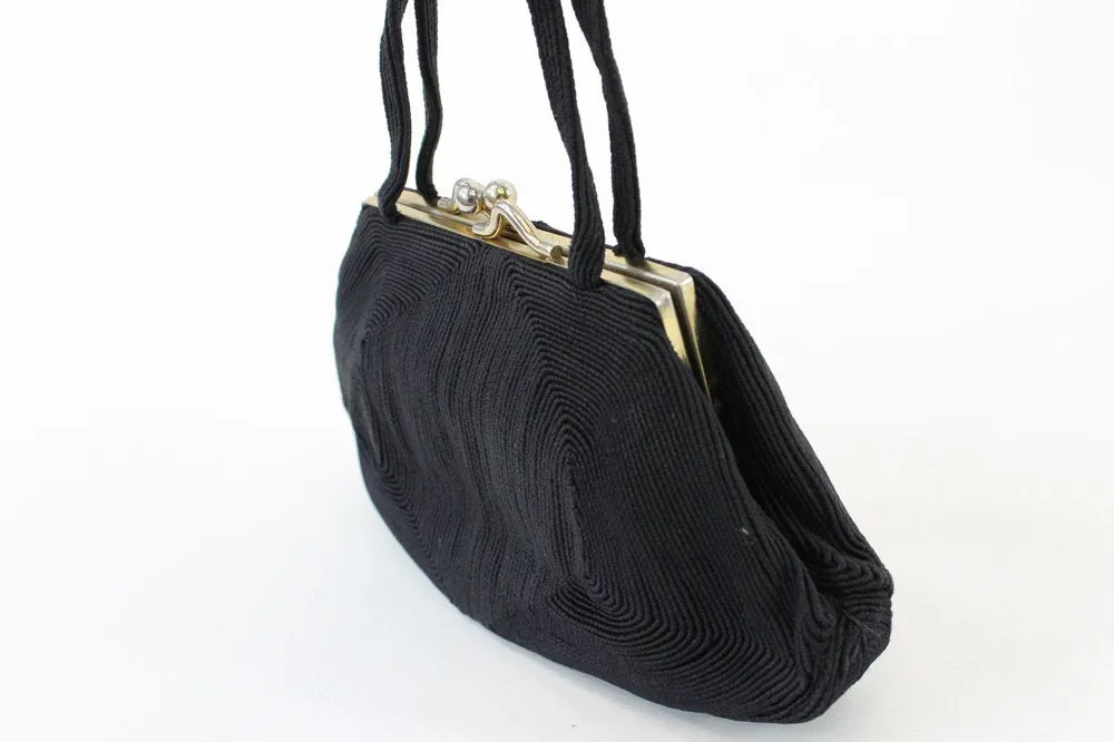 1940s frame purse corded handbag | new fall
