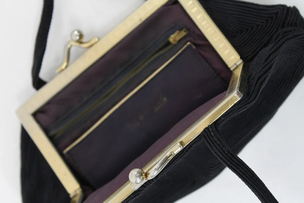 1940s frame purse corded handbag | new fall