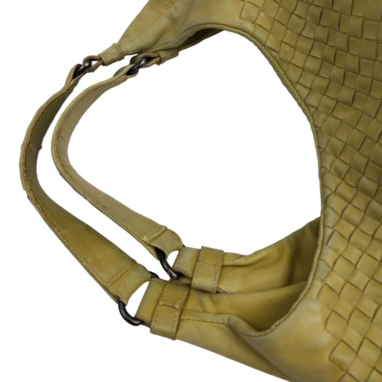 203415Y (S6) Bottega Veneta Shoulder Bag Yellow Leather