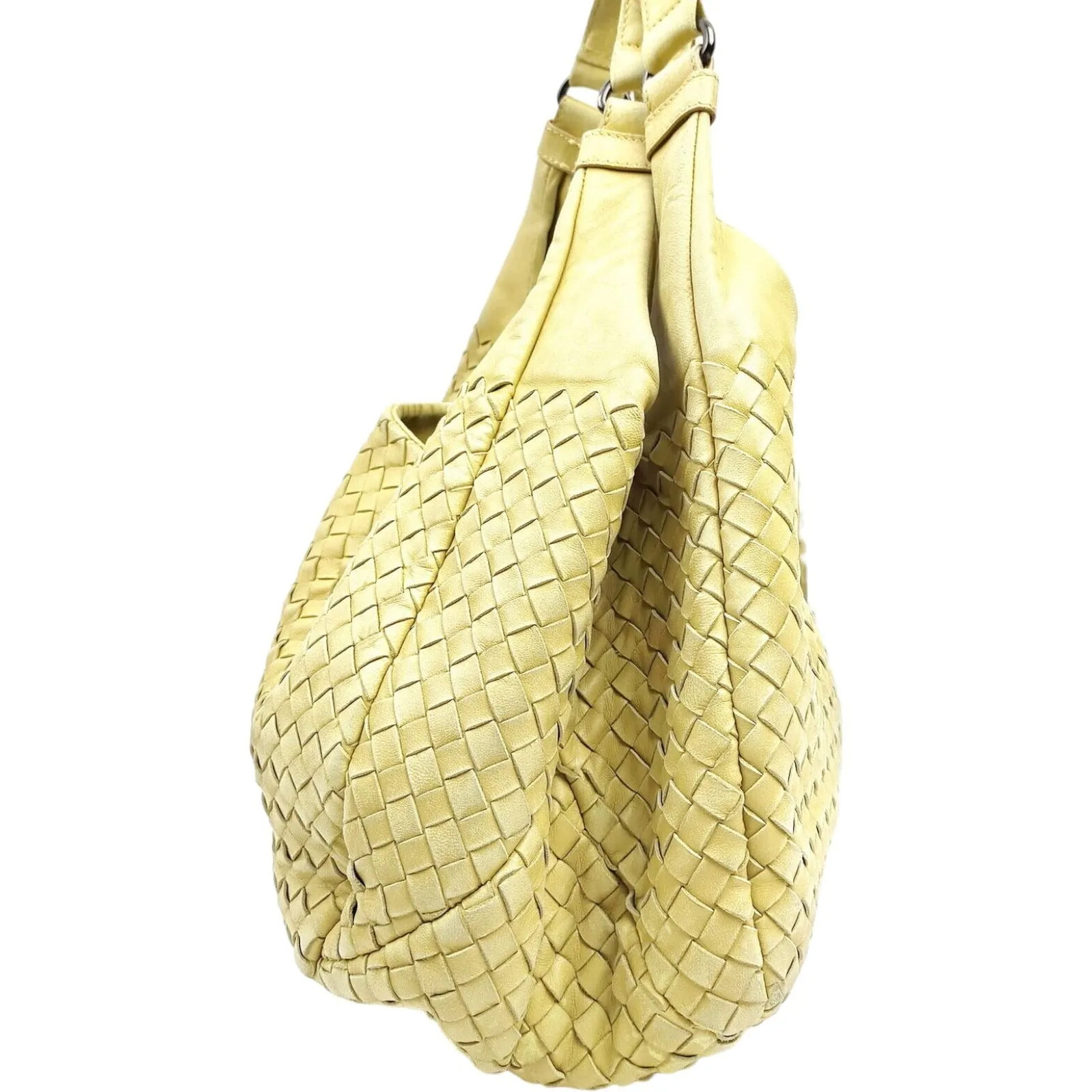 203415Y (S6) Bottega Veneta Shoulder Bag Yellow Leather