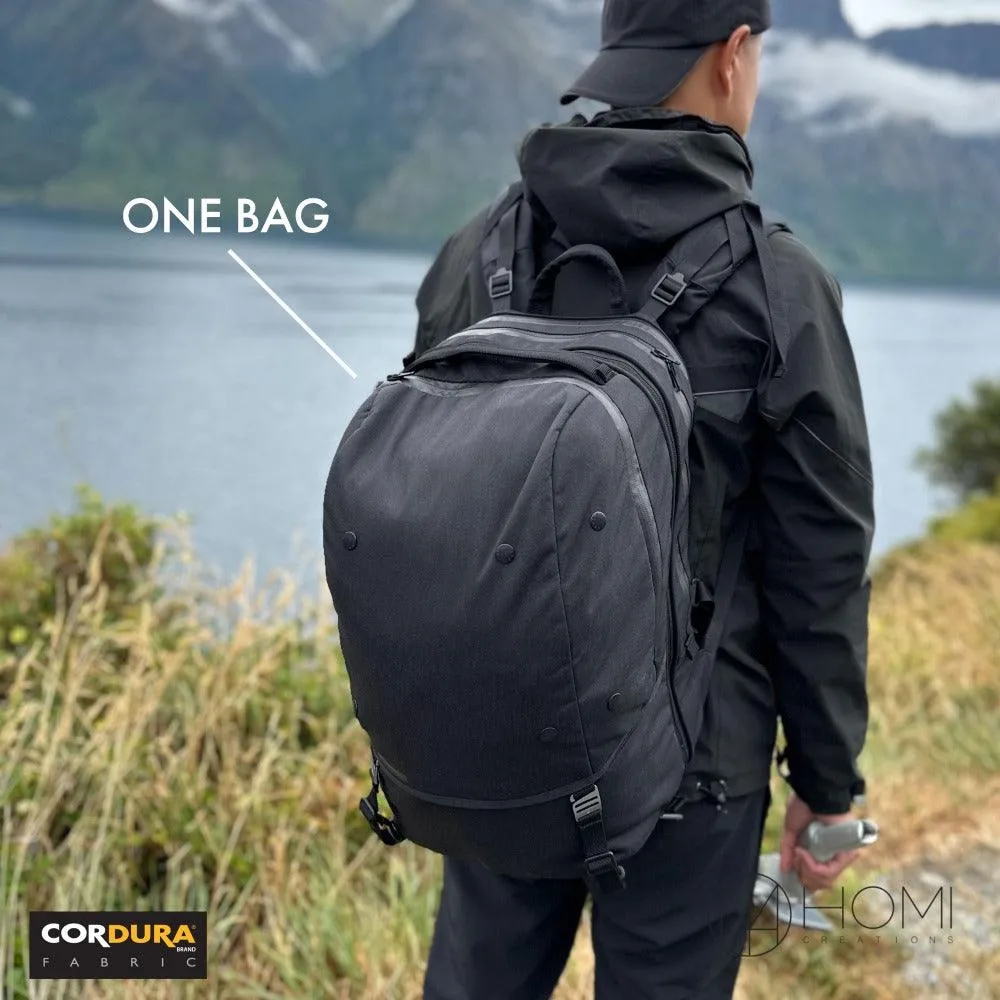 3 in 1 -ONE BAG- CORDURA 後背包 - 超耐磨耐用，經典全情境設計，可拆解，可擴充，商務/探索/旅遊 3 種模式完美轉換
