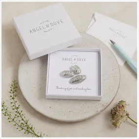 3 Pewter 'Peace, Love, Strength' Pebbles Sympathy Gift with Bag & Card