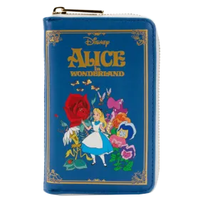 4" Disney : Alice in Wonderland - Book Faux Leather Zip Around Wallet Loungefly