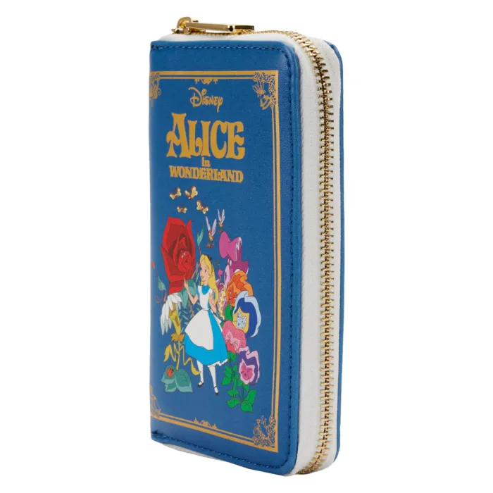 4" Disney : Alice in Wonderland - Book Faux Leather Zip Around Wallet Loungefly