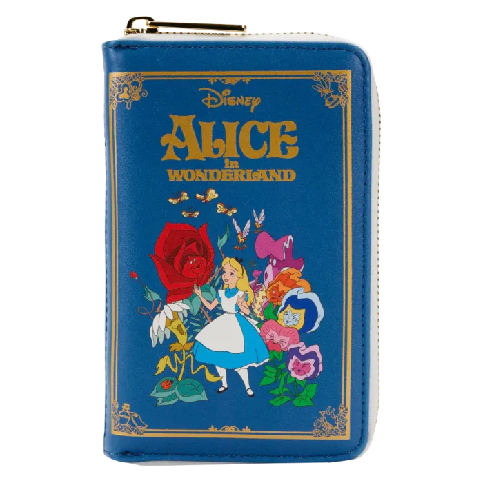 4" Disney : Alice in Wonderland - Book Faux Leather Zip Around Wallet Loungefly