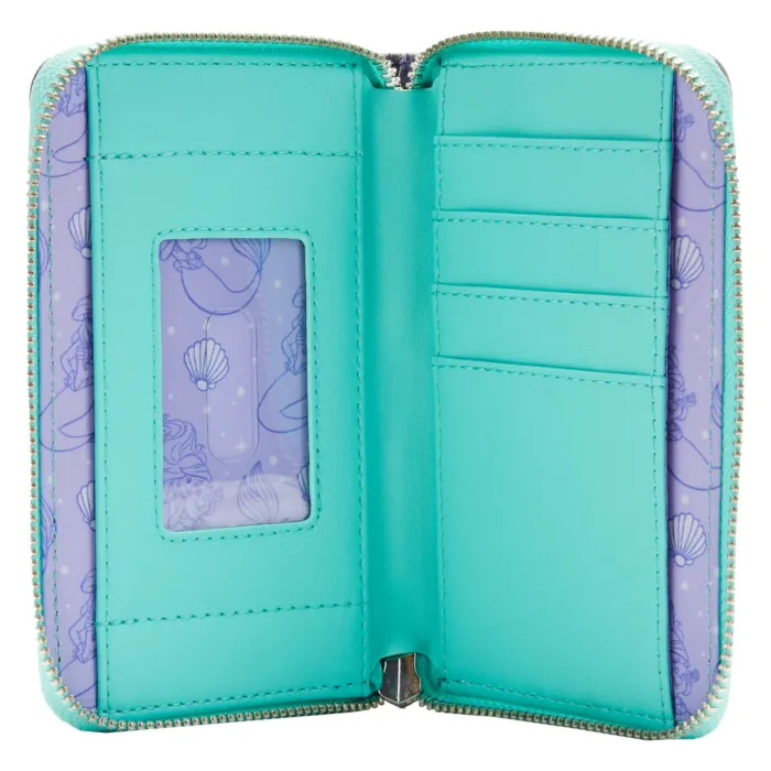 4" Disney : The Little Mermaid - Scenes Faux Leather Zip Around Wallet Loungefly