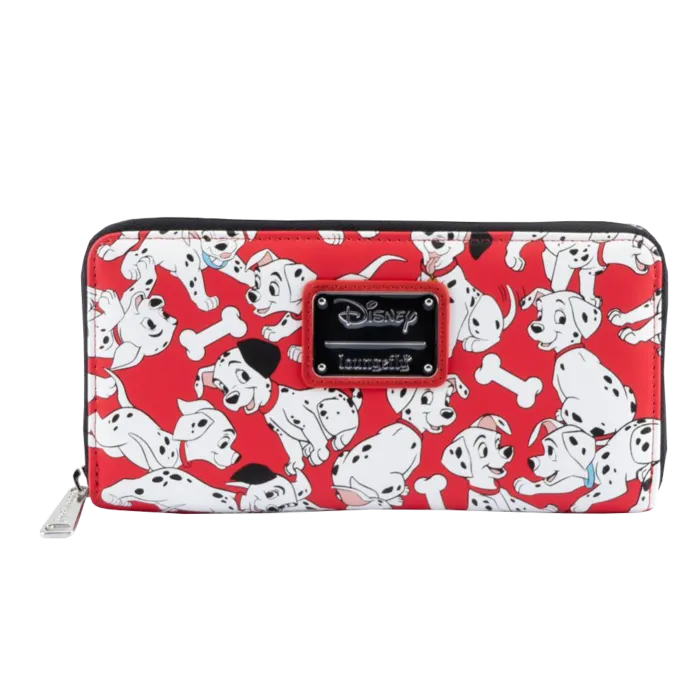 6" Disney 70th Anniversary Collection : 101 Dalmatians - Puppies Faux Leather Zip Around Wallet Loungefly