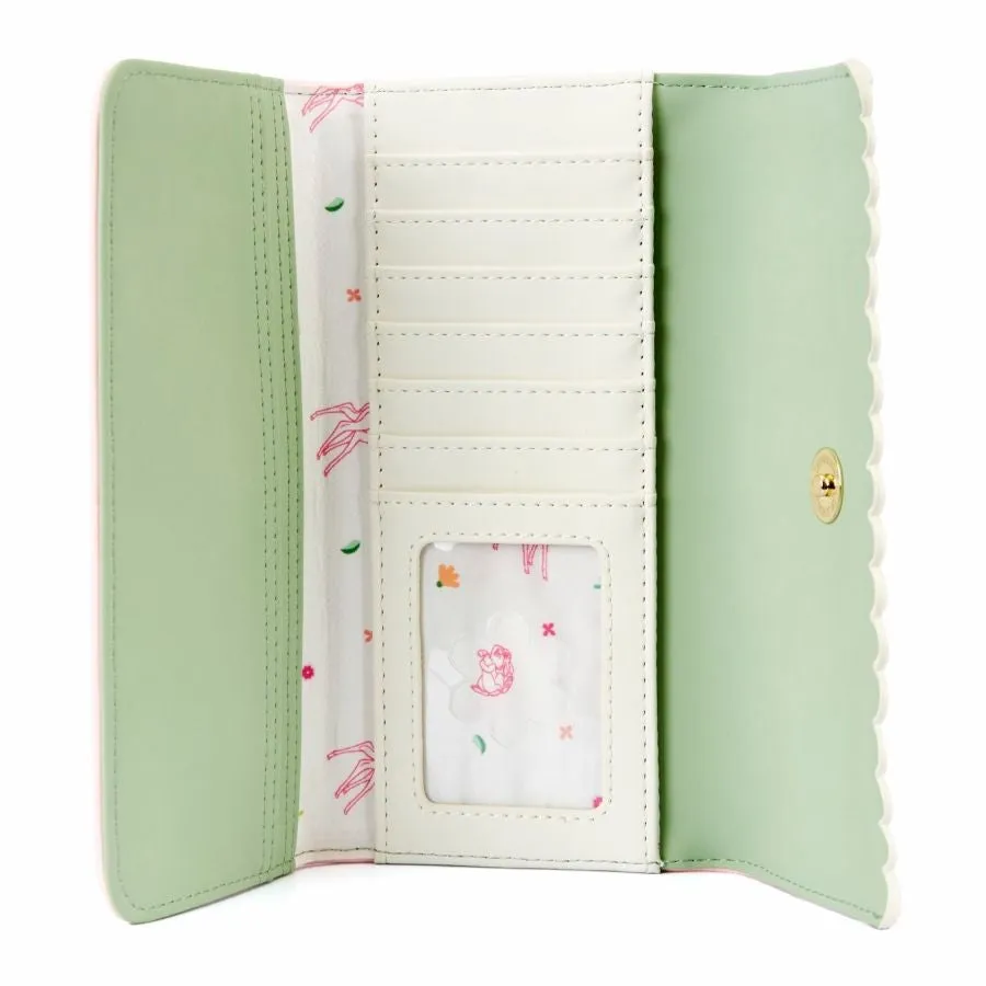 6" Disney : Bambi - Springtime Gingham Faux Leather Tri-Fold Purse Wallet Loungefly