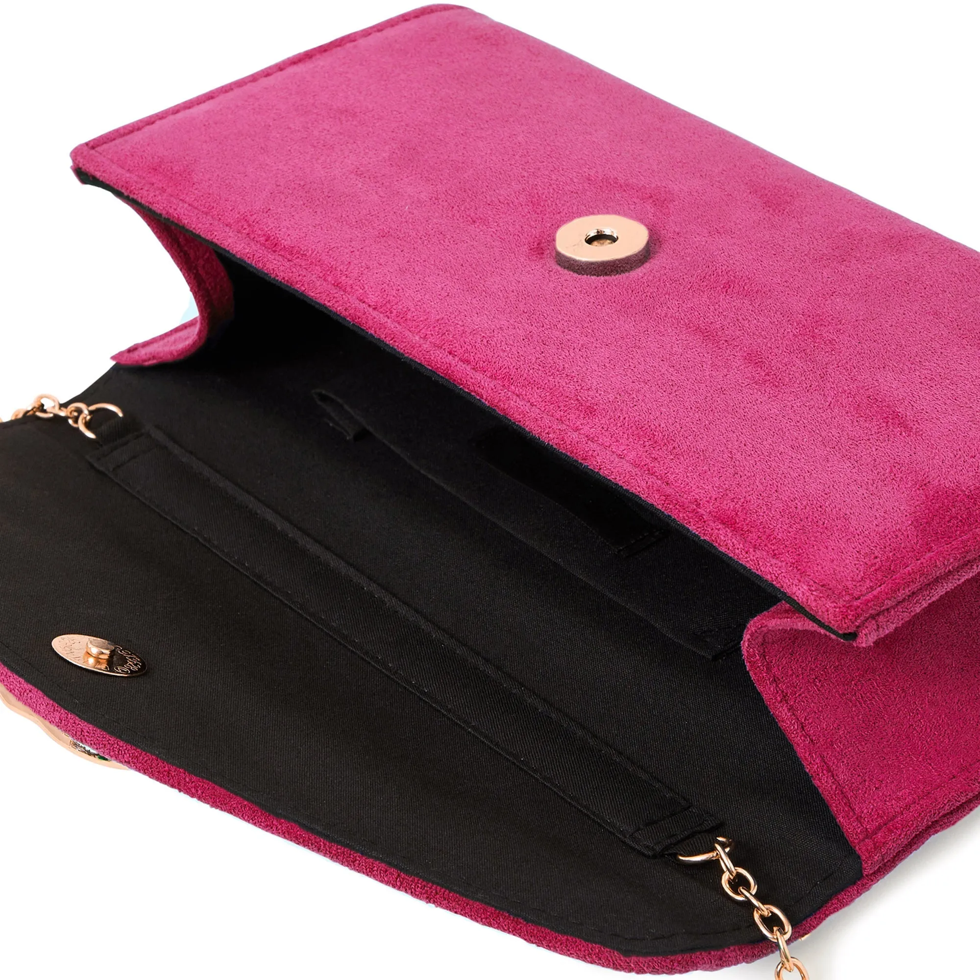 Accessorize London Women's Pink Suedette Box Clutch Bag