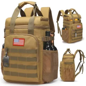 ATRIPACK Tactical Backpack Cooler,Lunch Backpack for Men Work with Handle，Soft Cooler Backpack Insulated Waterproof Leak Proof，Heavy Ice Chest Backpack for Hiking Camping (Black)