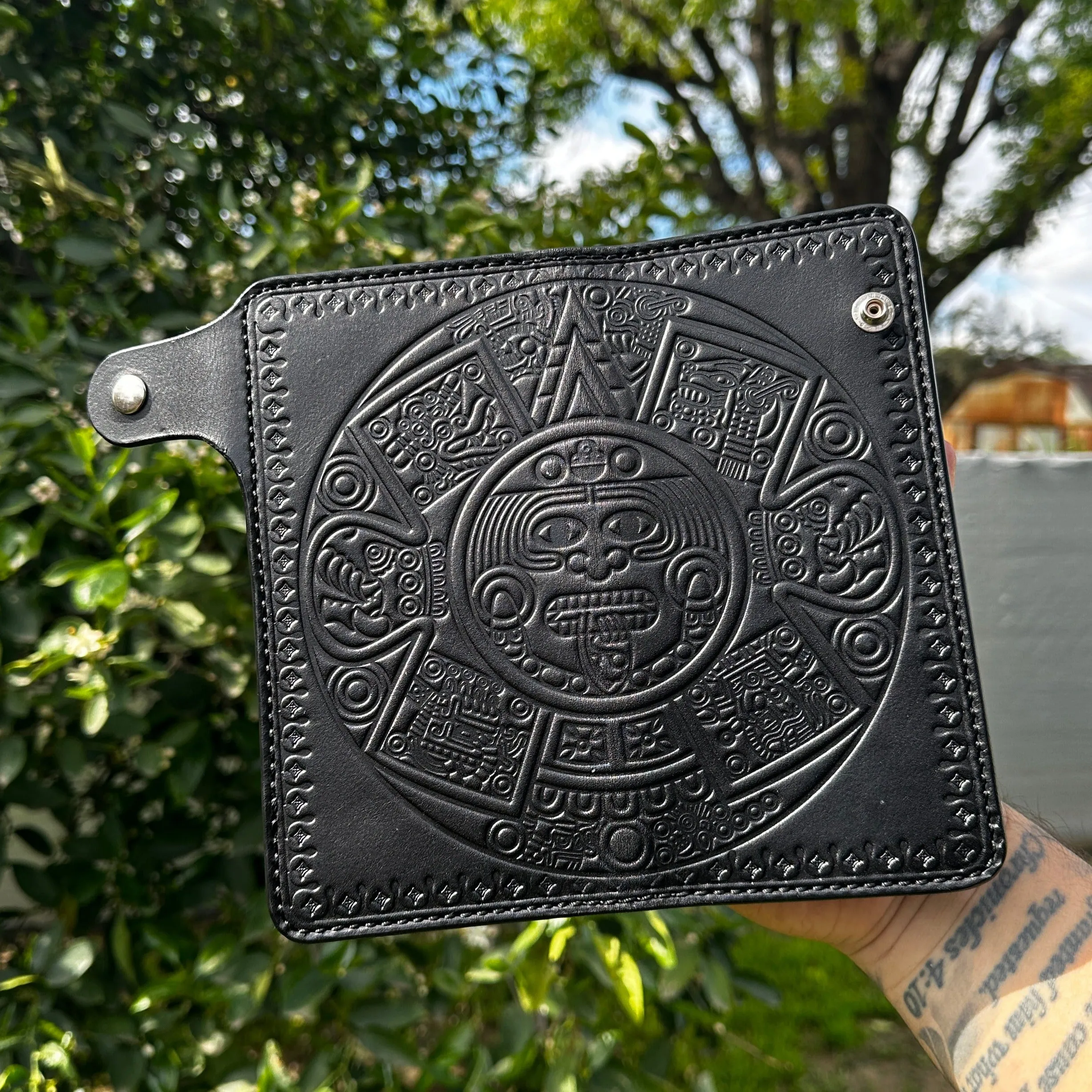 Aztec Calendar Long Biker/Trucker Wallet