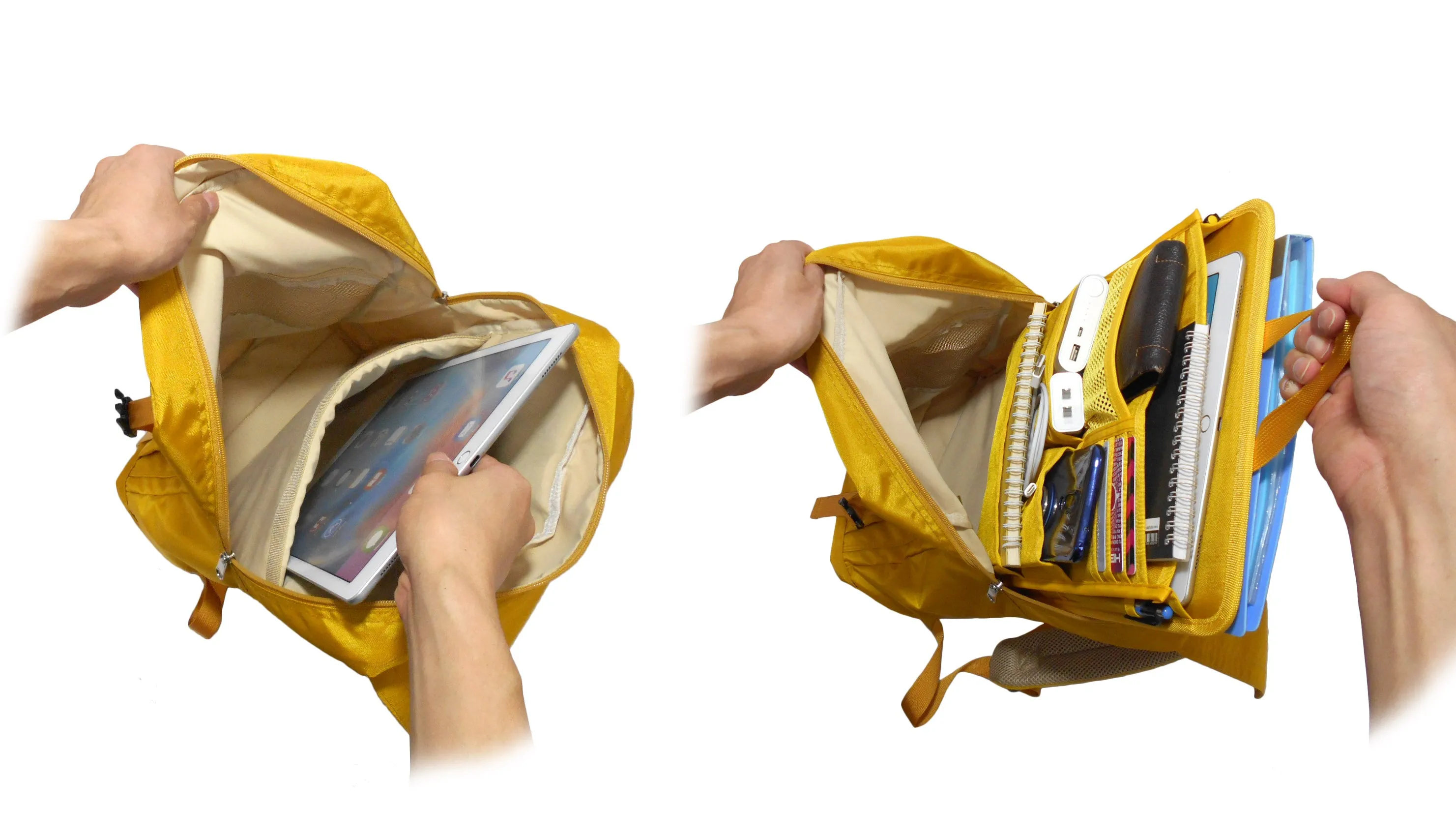 Backpack with Insert Organizer Set, for Travel, Business, College, Casual, Slim and Smart Looking, Women & Men
