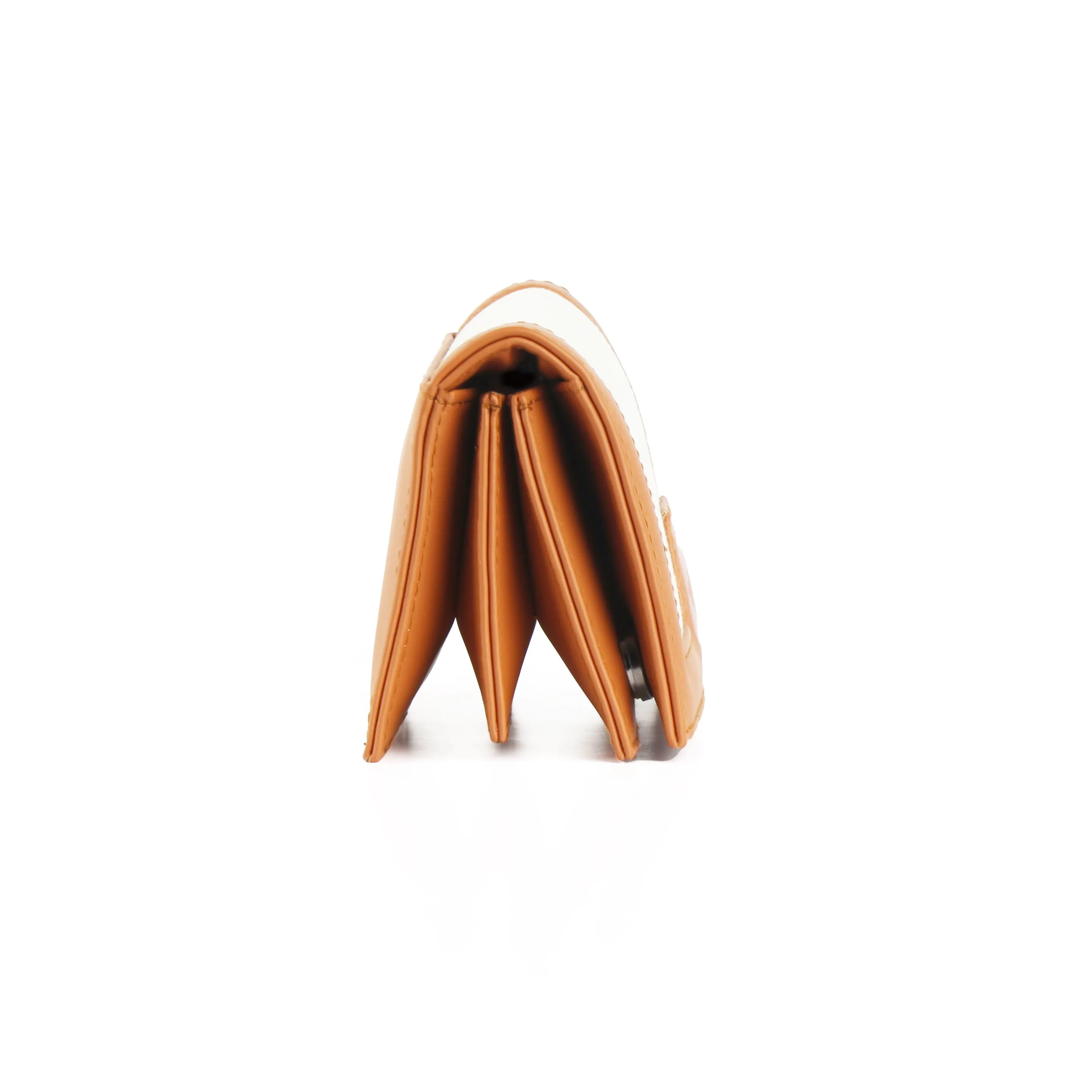 Beige Sleek Elegance Fold Wallet Featuring Bold Geometric Pops