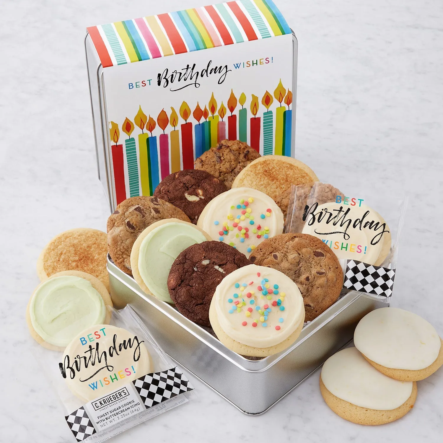 Best Birthday Wishes Gift Tin - Assorted Cookies