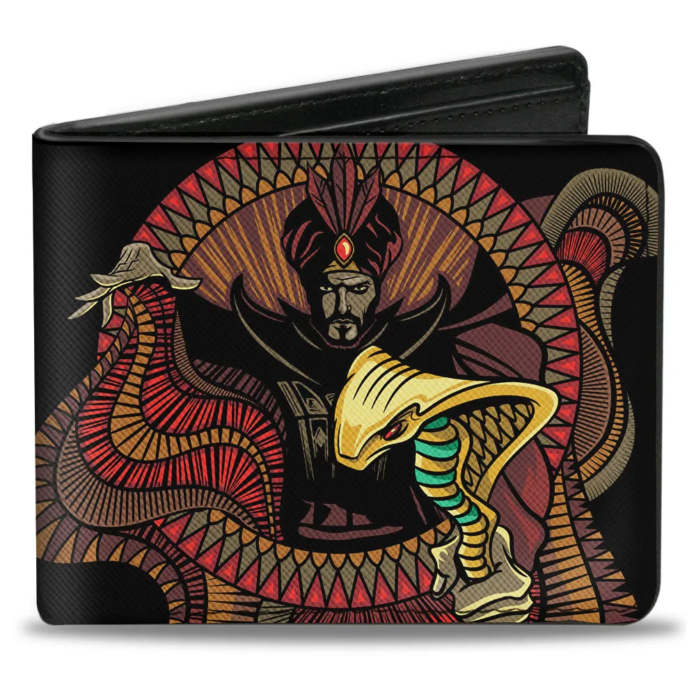 Bi-Fold Wallet - Aladdin 2019 Jafar Snake Staff Pose   DARK AND MYSTERIOUS Black Multi Color