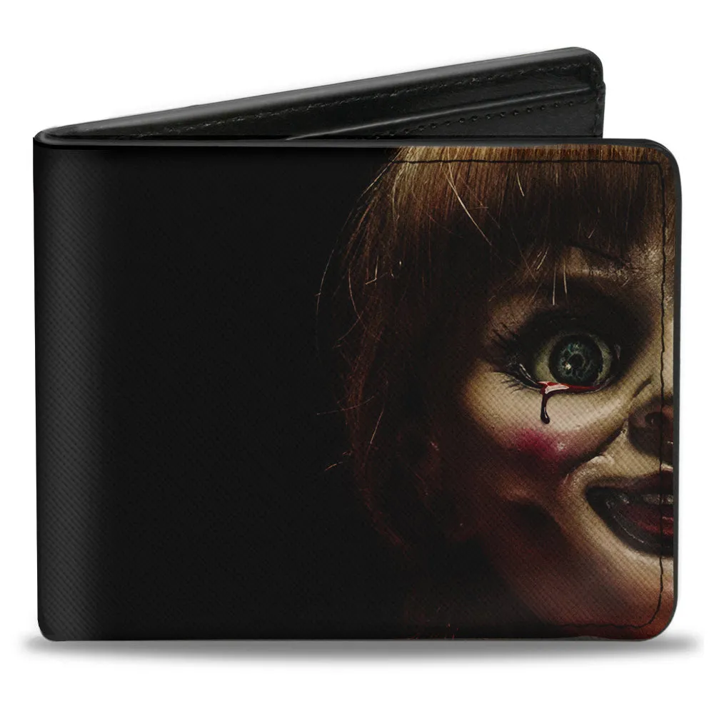 Bi-Fold Wallet - Annabelle Half Face   ANNABELLE Logo Black Tan Red