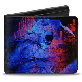 Bi-Fold Wallet - Batman Action   Joker Flipping Cards Poses Black Blues Reds