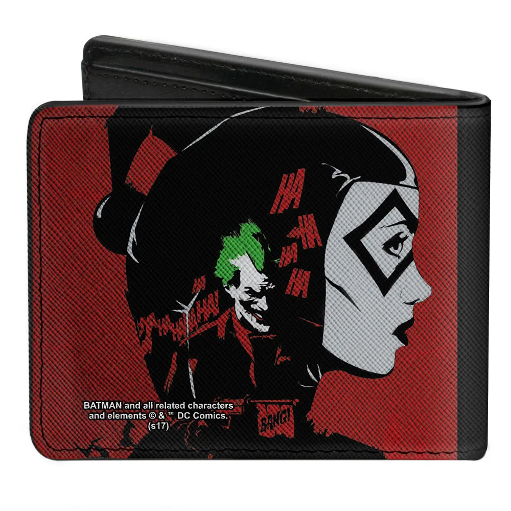 Bi-Fold Wallet - Catwoman Batman Gray Black Yellow   Harley Quinn Joker Red Black White