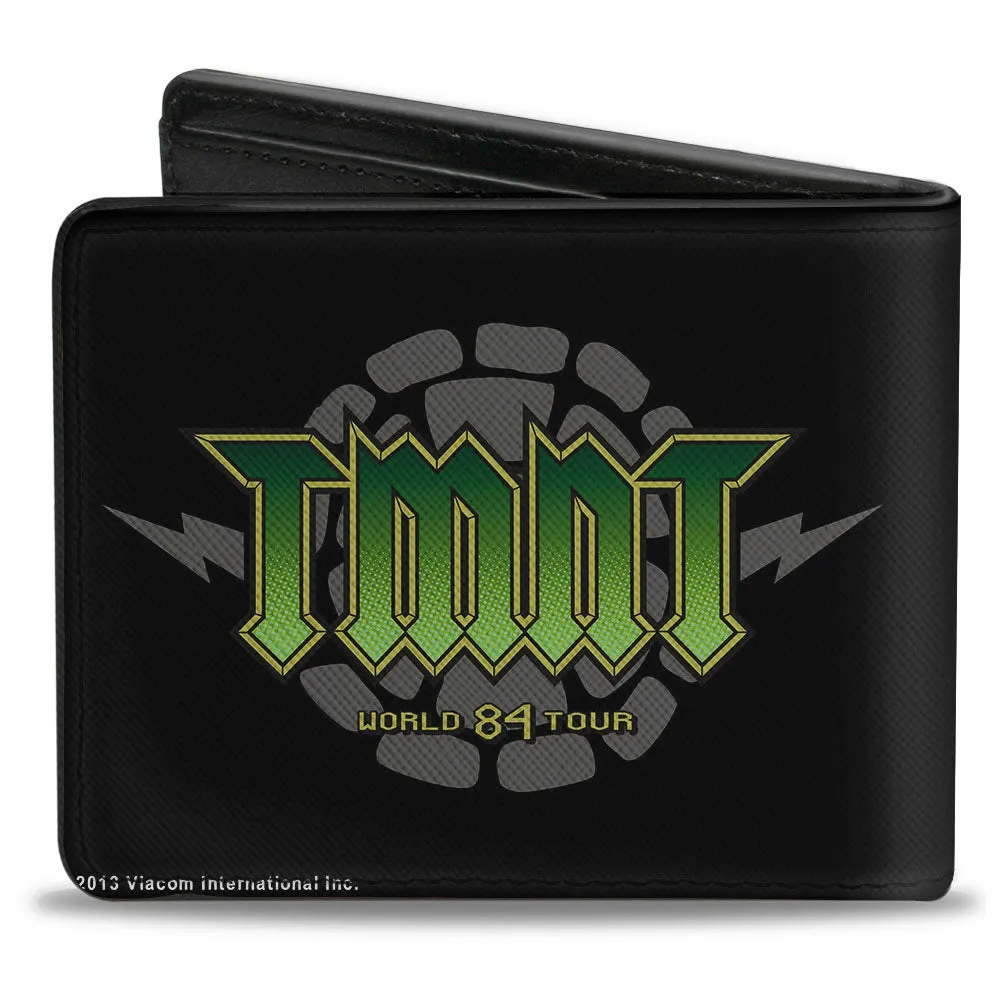 Bi-Fold Wallet - Classic TMNT-GET YOUR SHELL ON   TMNT WORLD TOUR 84 Black Gray Green