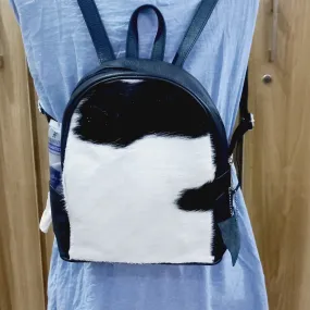 Black White Cow Skin Backpack