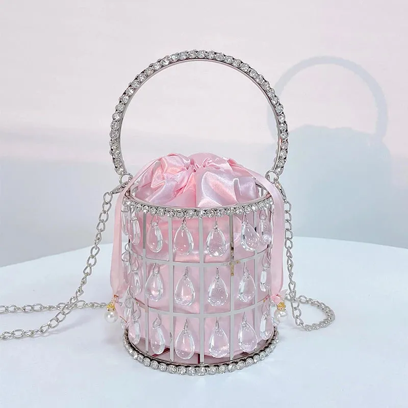 Crystal Clutch Chain Bag