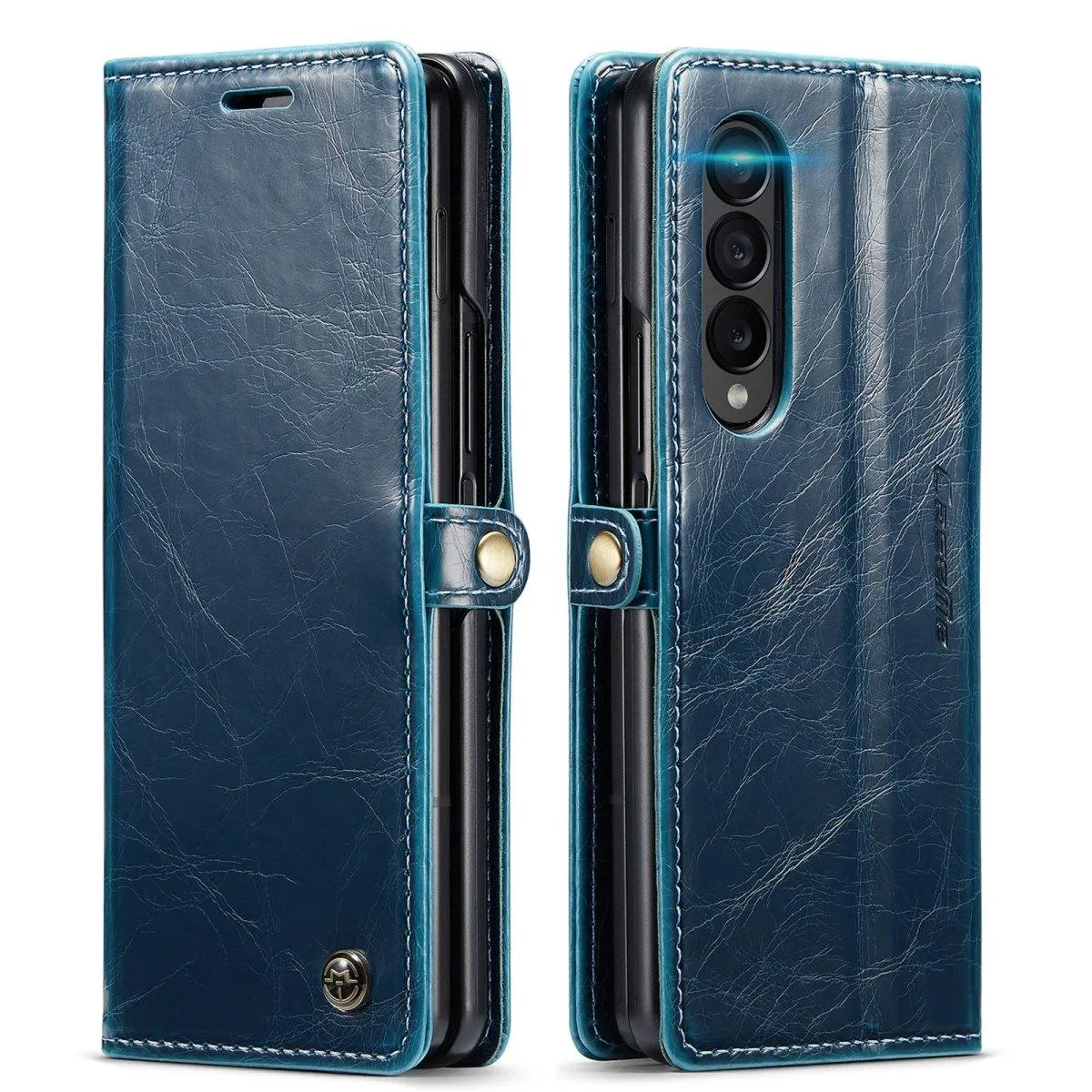 Demere Retro Leather Magnetic Wallet Case For Samsung Galaxy Z Fold 4