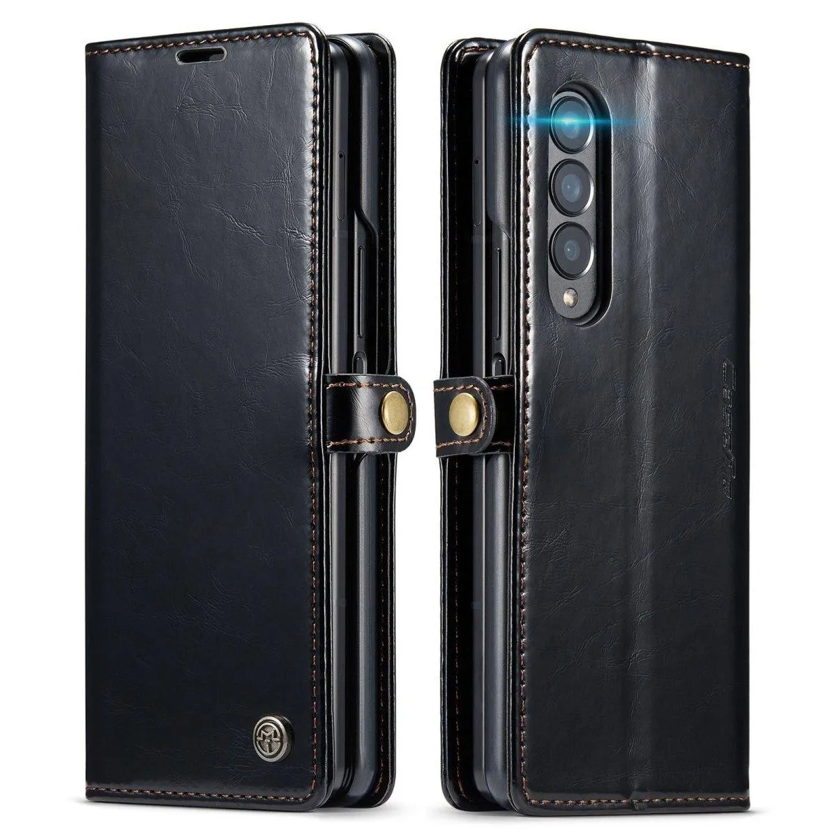 Demere Retro Leather Magnetic Wallet Case For Samsung Galaxy Z Fold 4