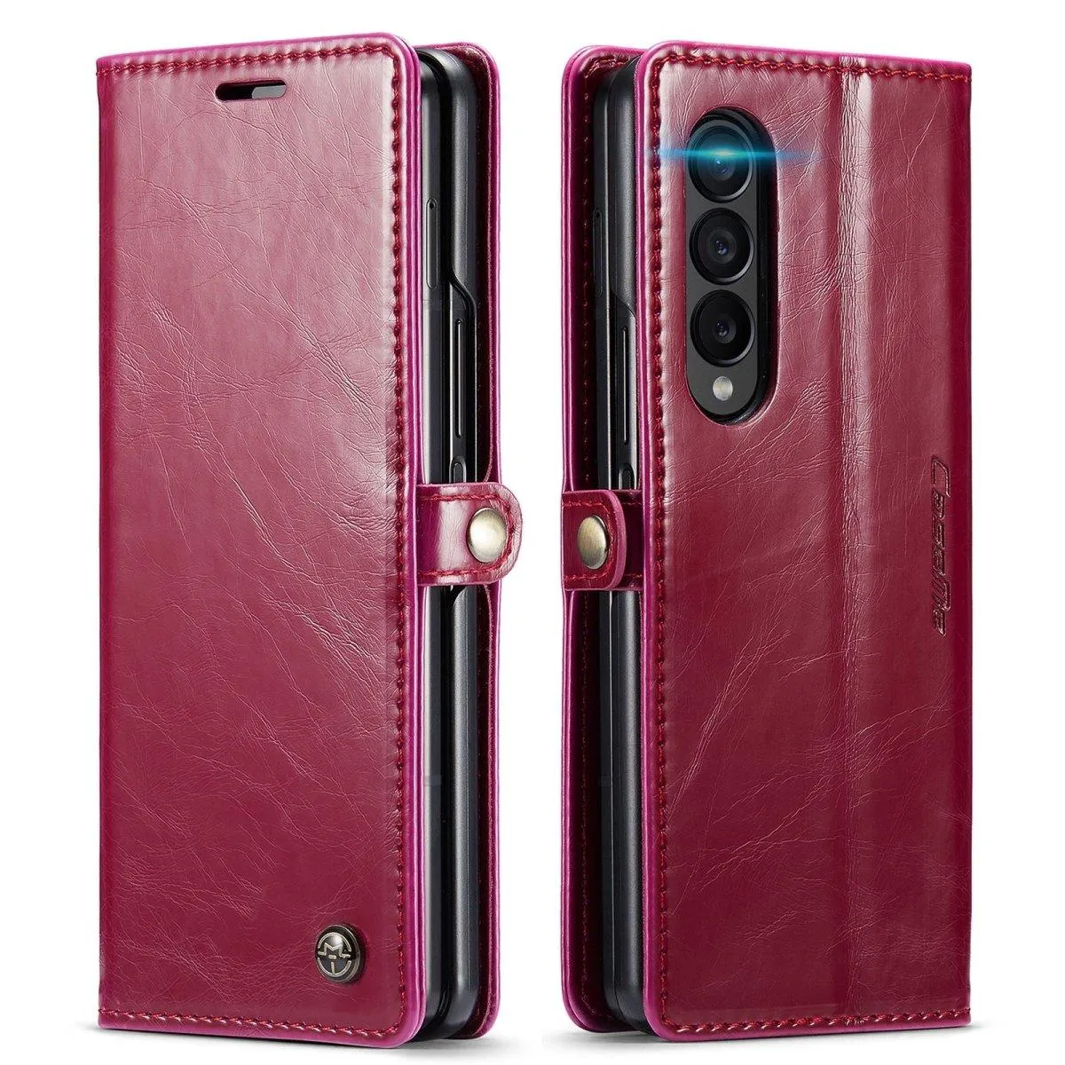 Demere Retro Leather Magnetic Wallet Case For Samsung Galaxy Z Fold 4