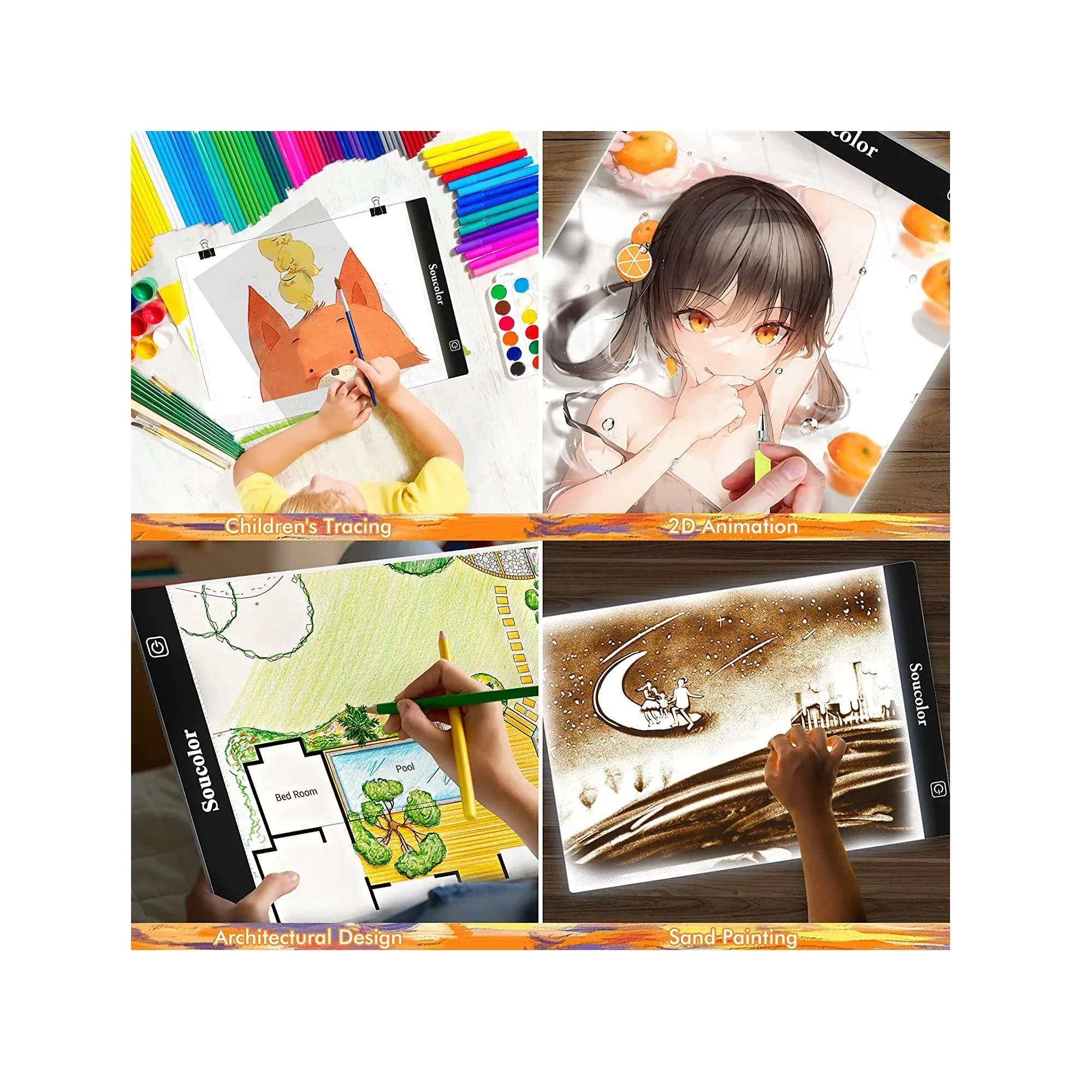 Diamond Painting Accessories and Tools Kits, with A4 LED Light Pad | for Diamond Painting Soucolor Light Board Box