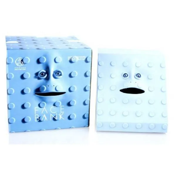 Face Bank Blue Dot Coin Munching Money Box