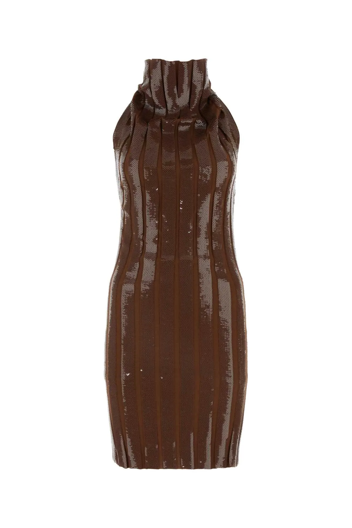 FENDI Chic Wool and Sequins Mini Dress