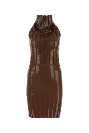 FENDI Chic Wool and Sequins Mini Dress