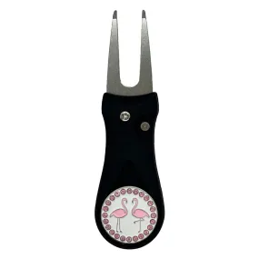 Flamingos Golf Ball Marker With Colored Divot Repair Tool