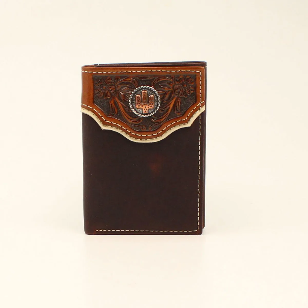 Floral Embossed Trifold Wallet