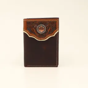 Floral Embossed Trifold Wallet