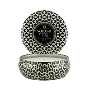 French Linen 3 Wick Tin Candle