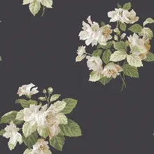 Galerie Classic Bouquet Wallpaper Black G78495