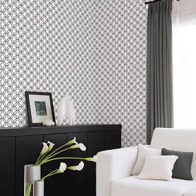Galerie Trellis Positive Wallpaper Black/White G78525