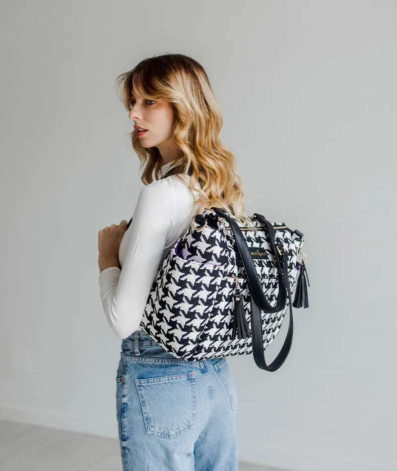 Gemini Convertible Backpack - Houndstooth