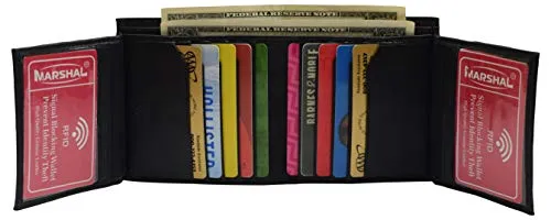 Genuine Leather Men's Bifold Wallet Slim Hipster Cowhide Credit Card New Black !