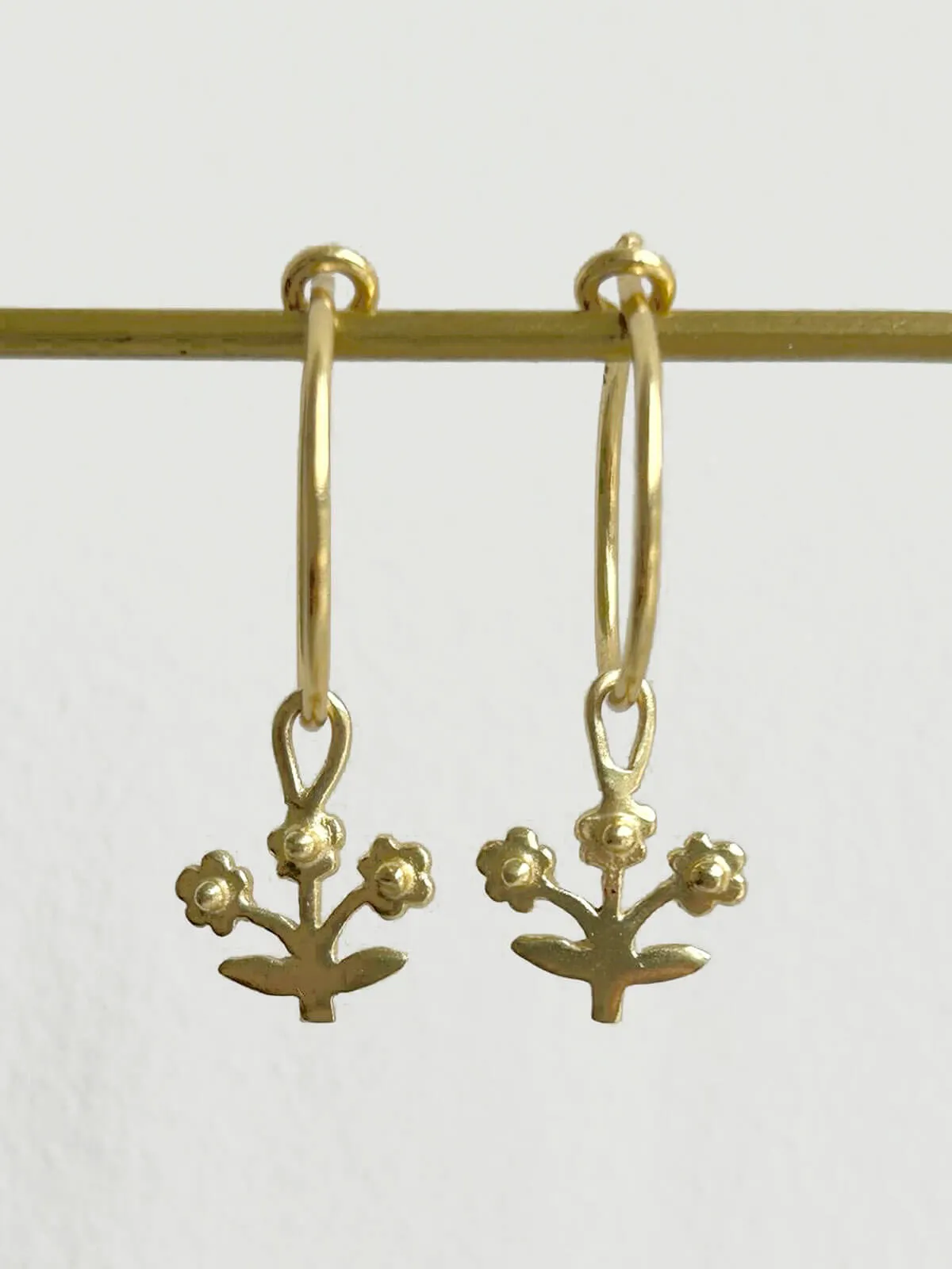 Gold Posie Hoop Earrings