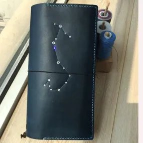 Handmade Leather CONSTELLATION Bifold Cool Women Long Wallet PERSONALIZED MONOGRAMMED GIFT CUSTOM Travel Wallet Passport Wallet