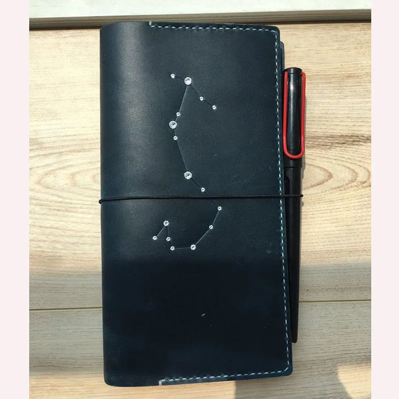 Handmade Leather CONSTELLATION Bifold Cool Women Long Wallet PERSONALIZED MONOGRAMMED GIFT CUSTOM Travel Wallet Passport Wallet