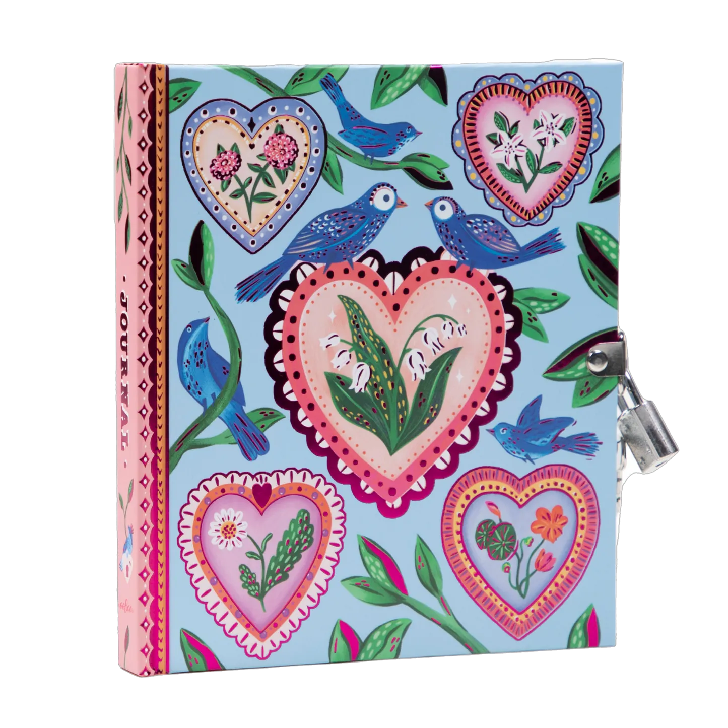 Hearts & Birds Kid's Lock & Key Diary