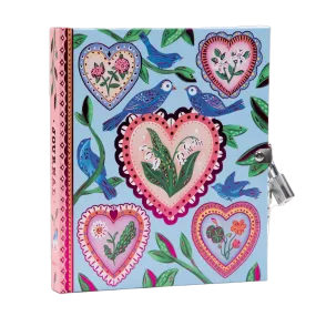 Hearts & Birds Kid's Lock & Key Diary