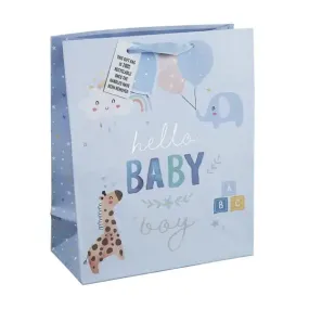 Hello Baby Boy Giraffe Gift Bag Medium