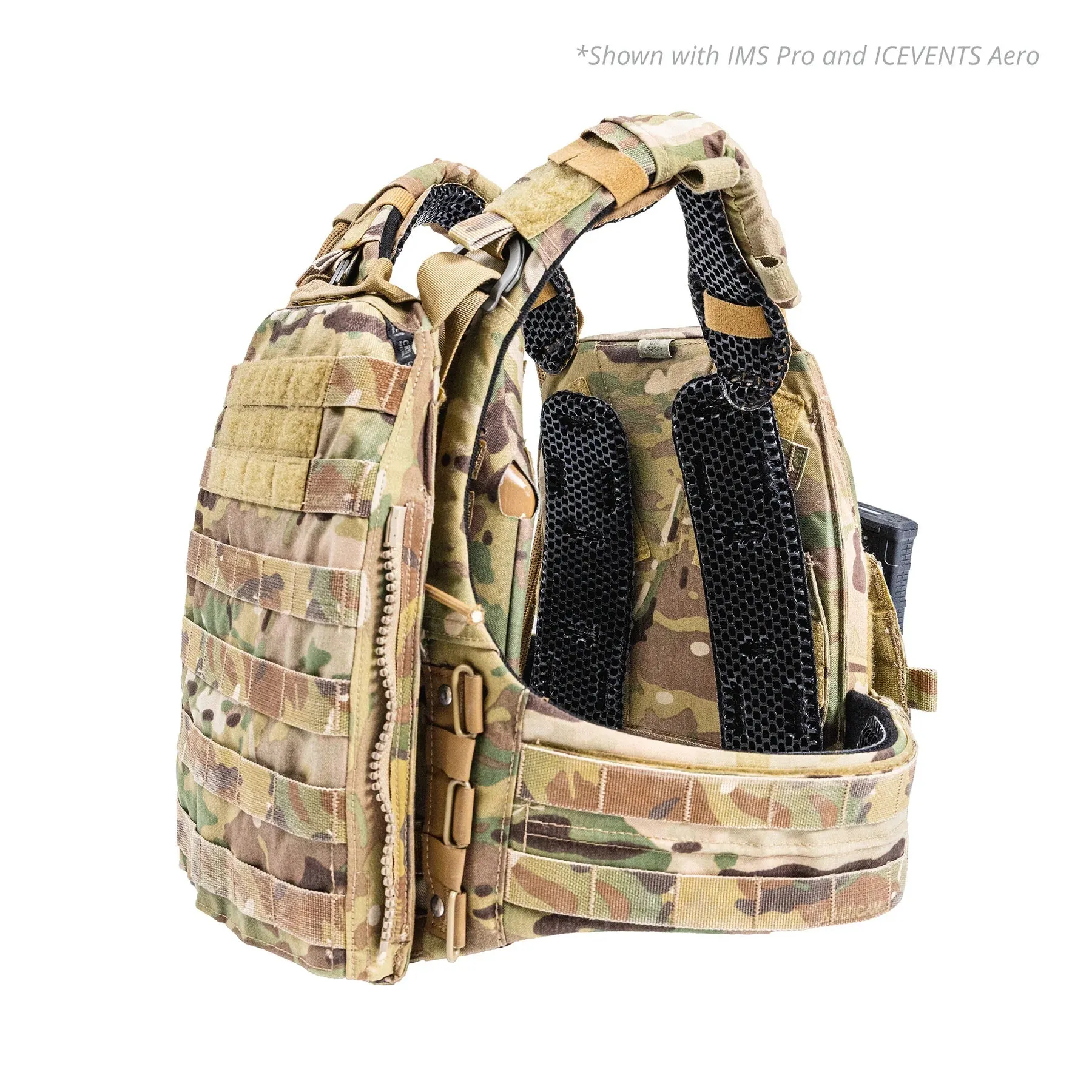 ICEVENTS® Classic Plate Carrier Ventilation Pontoons (Crye AVS Harness Pad Set, hook backing, 2 / 4 / 6 Packs, fits any loop-lined plate carrier)