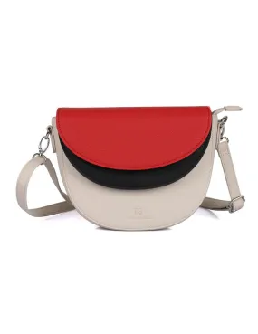 Karla Hanson Linda Women's Saddle Crossbody Bag 3 Tone Red